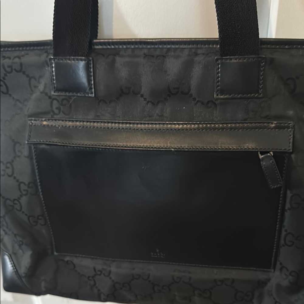 Gucci Black Canvas Tote Bag with Minimalist Design - Picture 7 of 15